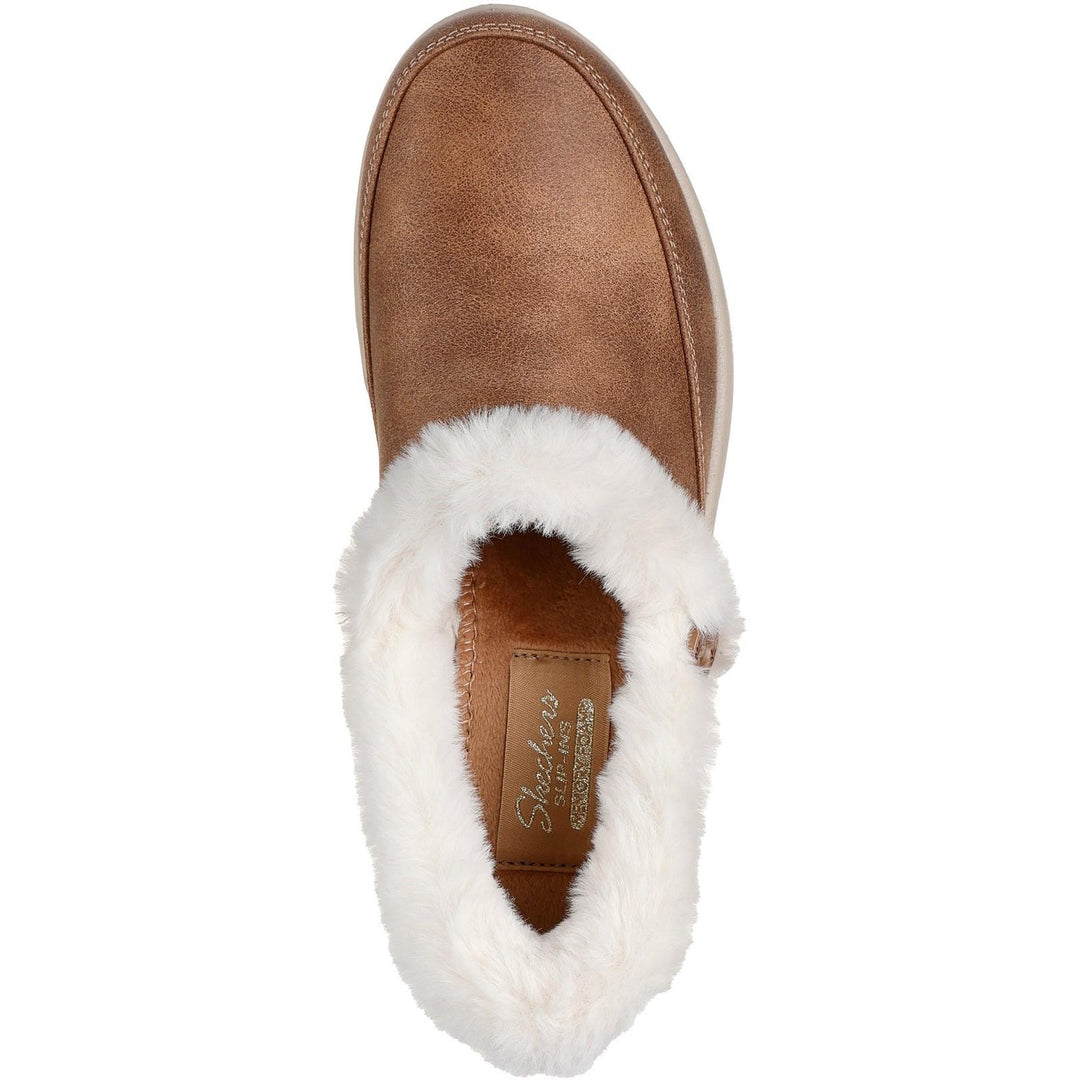 Women's Wide Fit Skechers 168114 Slip-ins Cozy Escape Slippers in Chestnut - Image 5
