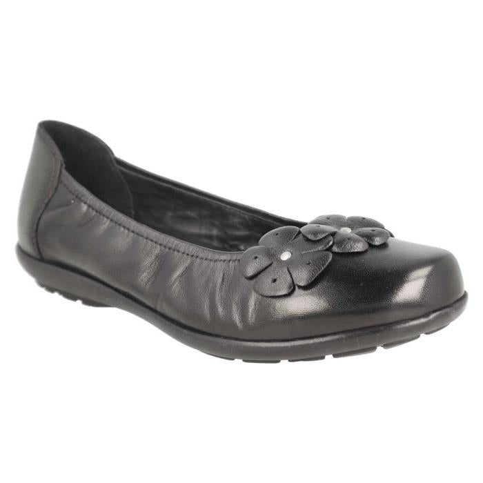 Women's Wide Fit DB Imani Ballet Pumps in Black Leather - Image 1