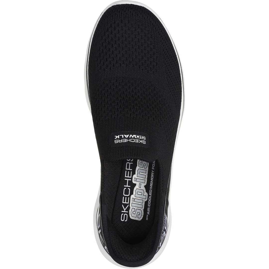 Women's Wide Fit Skechers 125231 Slip-ins Go Walk 7 Mia Trainers in Black/White - Image 5