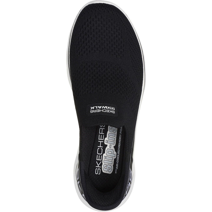 Women's Wide Fit Skechers 125231 Slip-ins Go Walk 7 Mia Trainers in Black/White - Image 1