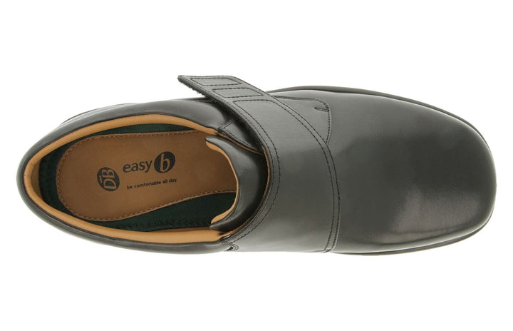 Mens Wide Fit DB Benny Shoes in Black Leather - Image 1
