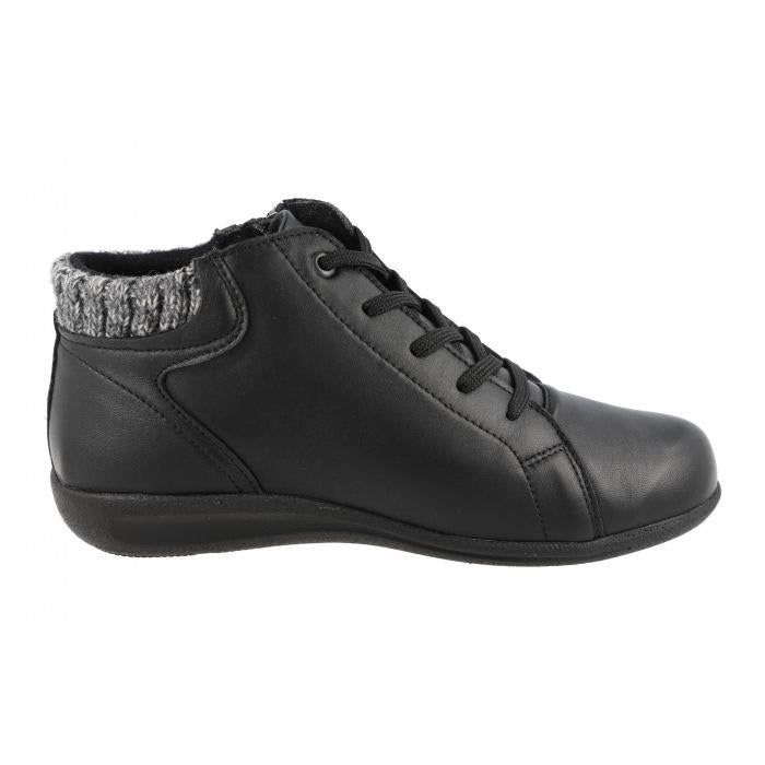 Women's Wide Fit DB Pipit Boots in Black Stretch Lea - Image 1