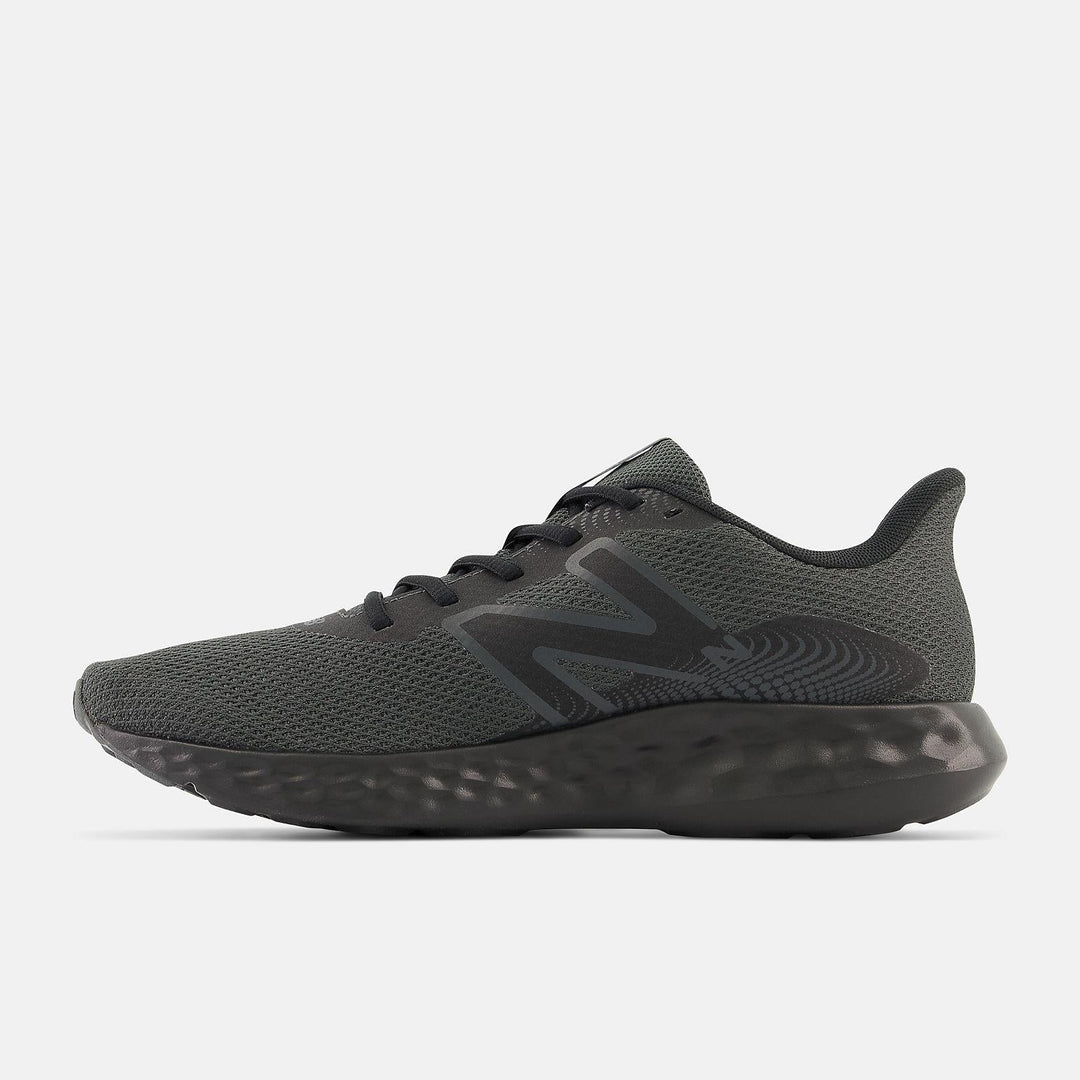 Women's Wide Fit New Balance M411LK3 Walking and Running Trainers - Black in Black - Image 5
