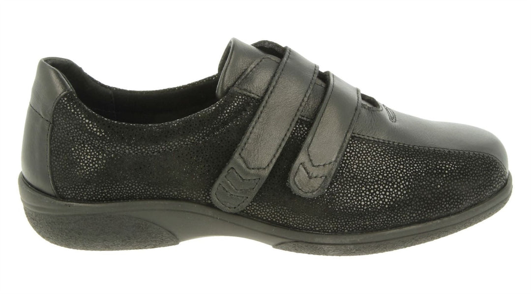 Womens Wide Fit DB Europe Shoes in Black - Image 7