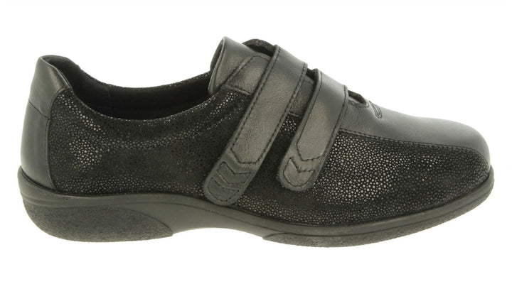 Womens Wide Fit DB Europe Shoes in Black - Image 1