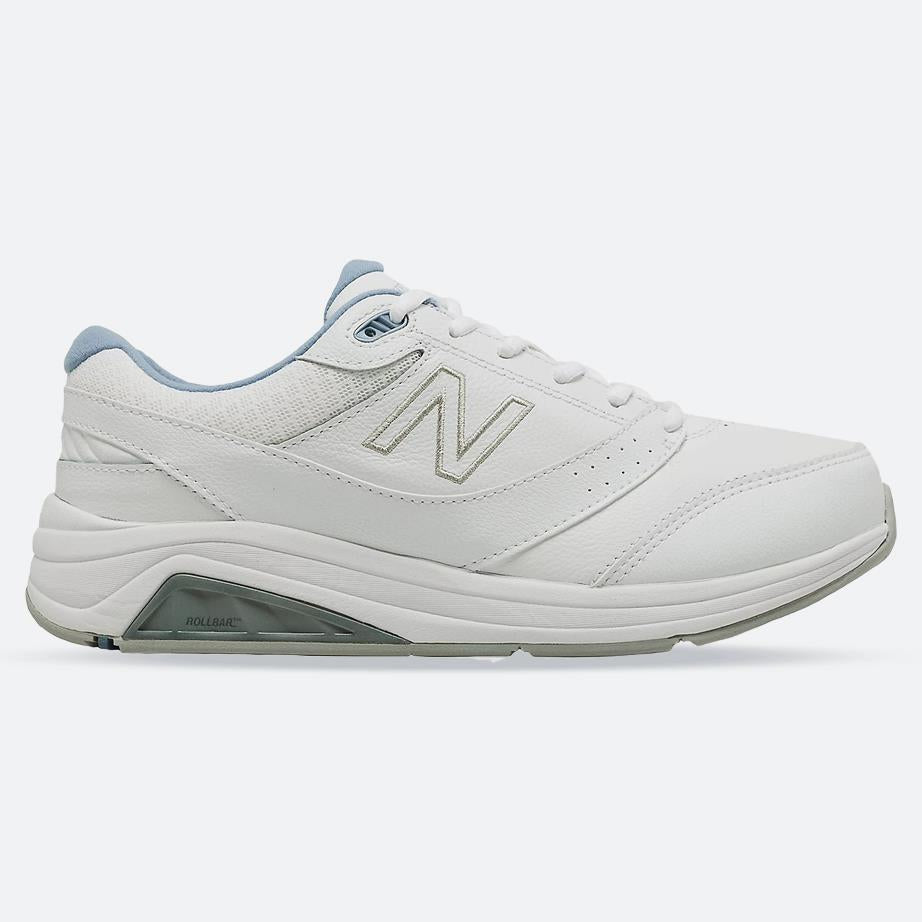 Women's Wide Fit New Balance WW928WB3 Walking Rollbar Stability Trainers in White - Image 1