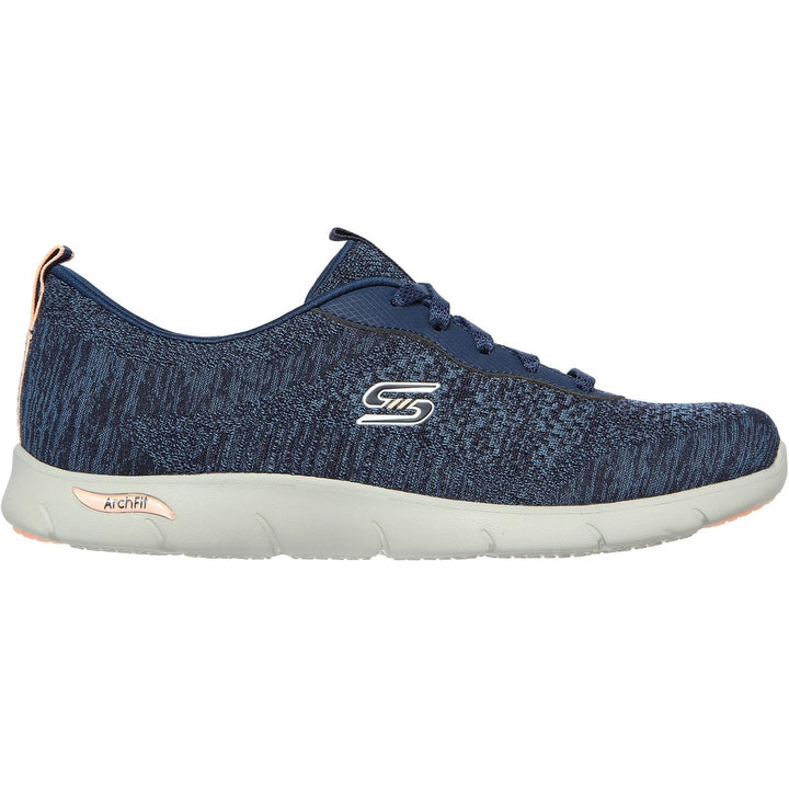Womens Wide Fit Skechers 104272 Arch Fit Refine Shoes in Navy - Image 1