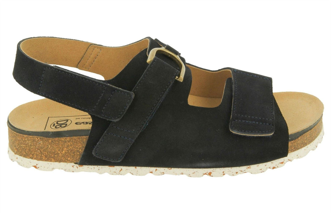 Womens Wide Fit DB Stacey Sandals in Dark Navy Suede - Image 2