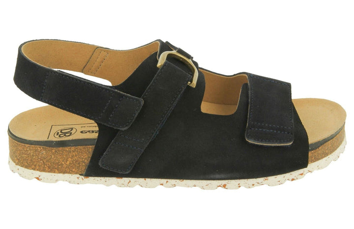 Womens Wide Fit DB Stacey Sandals in Dark Navy Suede - Image 1