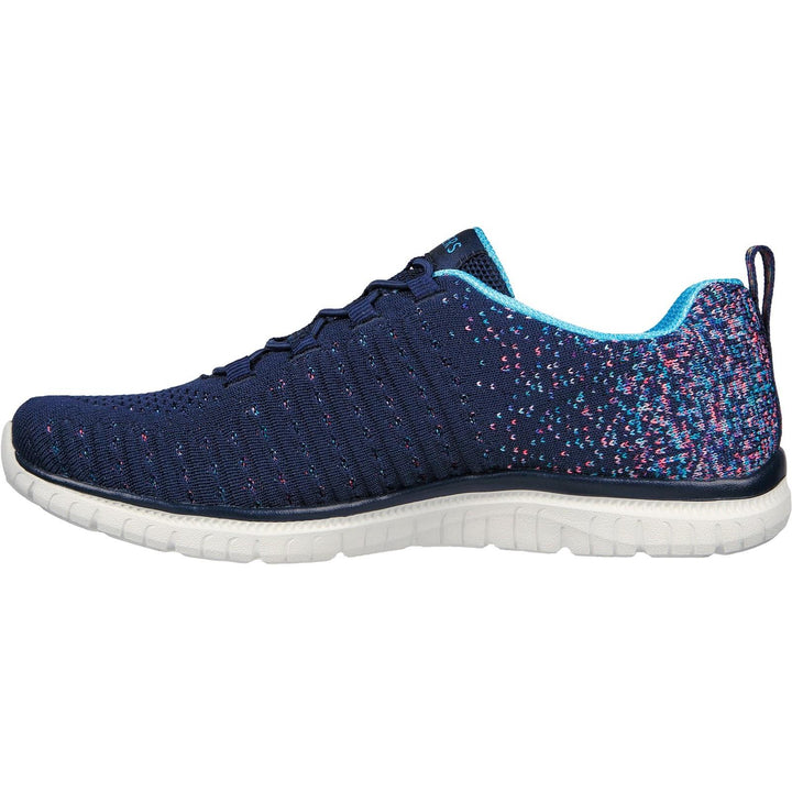 Women's Wide Fit Skechers 104411 Virtue Slip On Shoes in Black/Pink - Image 1