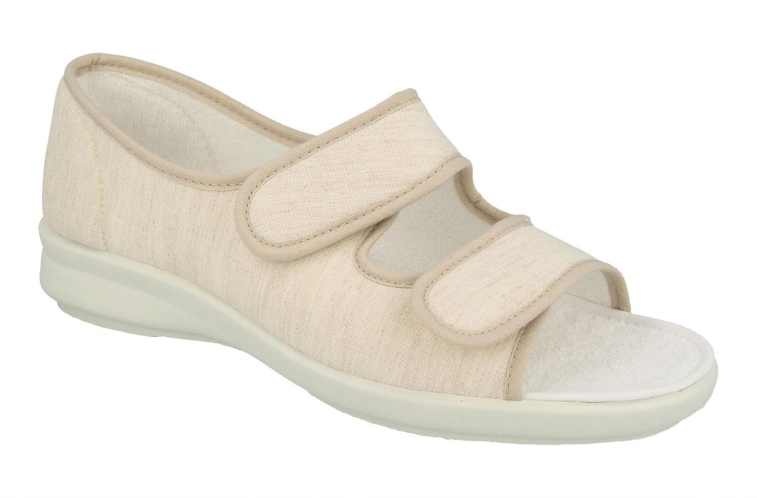 Womens Wide Fit DB Cora Canvas Shoes in Beige Canvas - Image 4