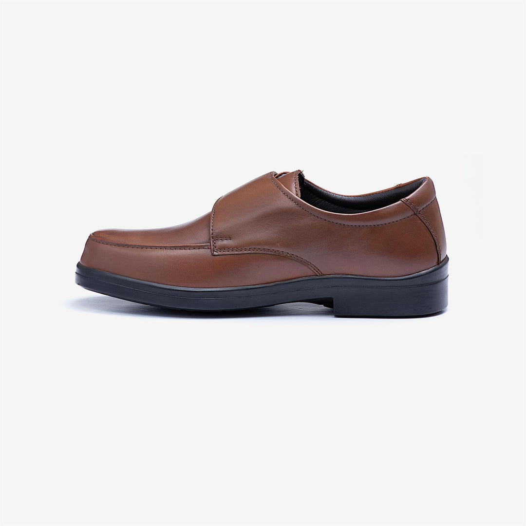 Mens Wide Fit Tredd Well York Velcro Shoes - Tan in Tan - Image 5