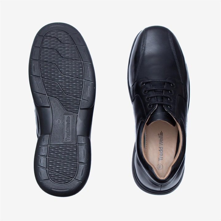 Mens Wide Fit Tredd Well Ross Shoes in Black - Image 1