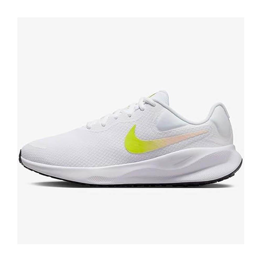Women's Wide Fit Nike FZ6829-103 Revolution 7 Running Trainers in White - Image 3