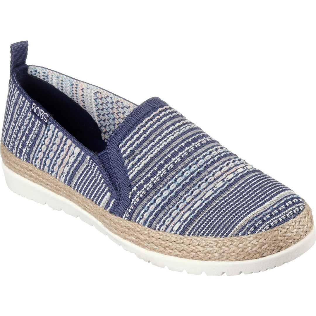Women's Wide Fit Skechers 113982 Bobs Flexpadrille 3.0 Island Muse Espadrille Slippers in Black/Multi - Image 7