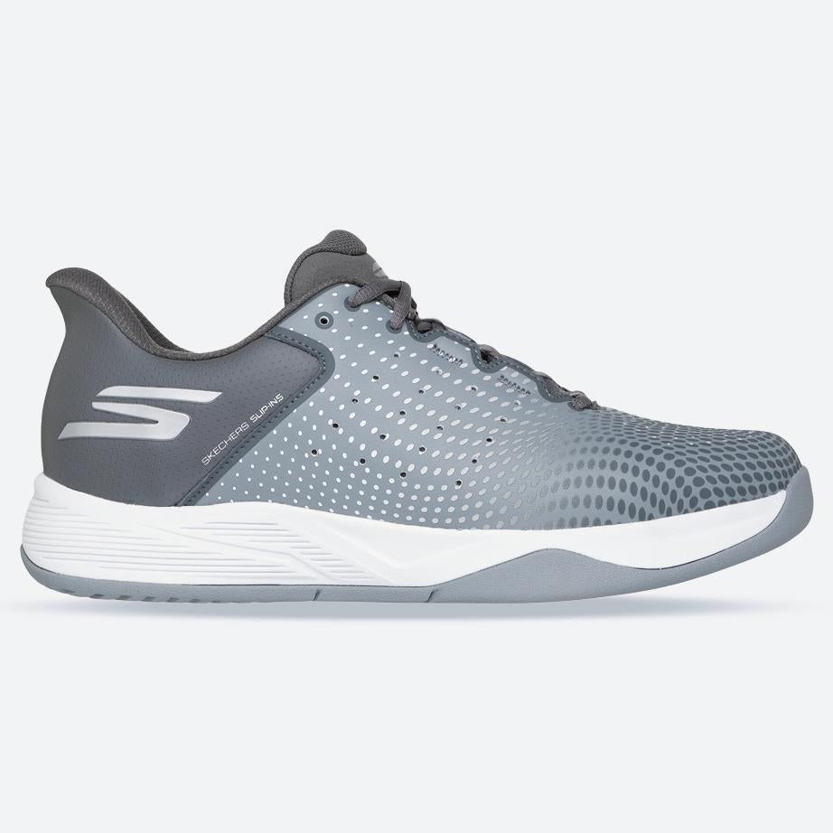Men's Relaxed Fit Skechers 246101C Slip-ins Viper Court Vegan Reload Trainers in Grey/Charcoal - Image 1