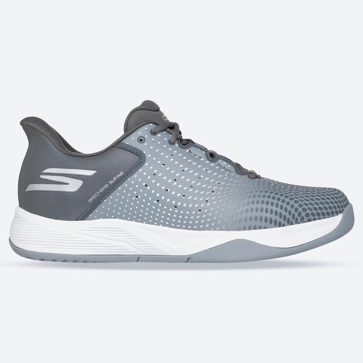 Men's Relaxed Fit Skechers 246101C Slip-ins Viper Court Vegan Reload Trainers in Grey/Charcoal - Image 1