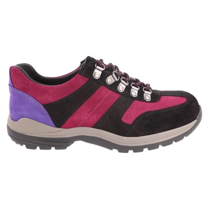 Women's Wide Fit DB Anais Walking Trainers in Black / Multi Suede - Image 1