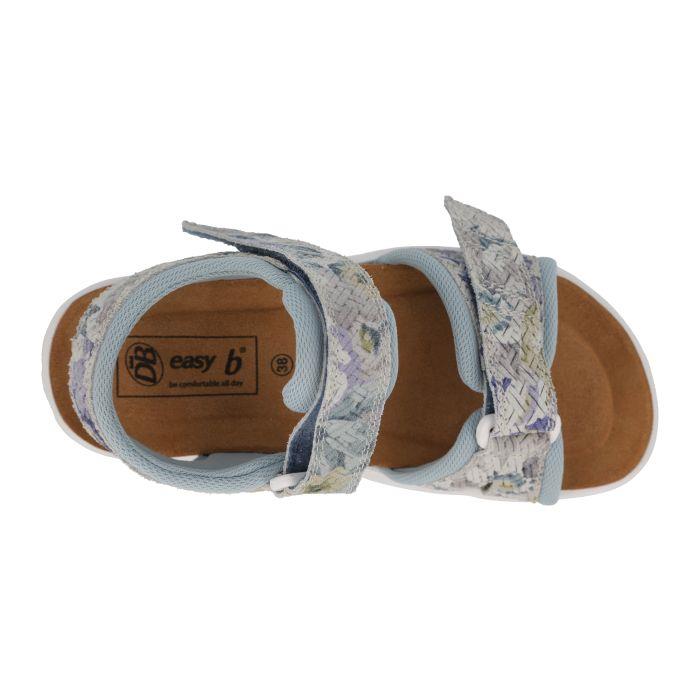 Women's Wide Fit DB Linnet Sandals in Sky Blue Floral - Image 1