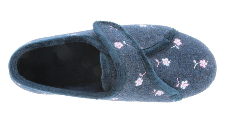 Womens Wide Fit DB Savannah Slippers in Navy - Image 1