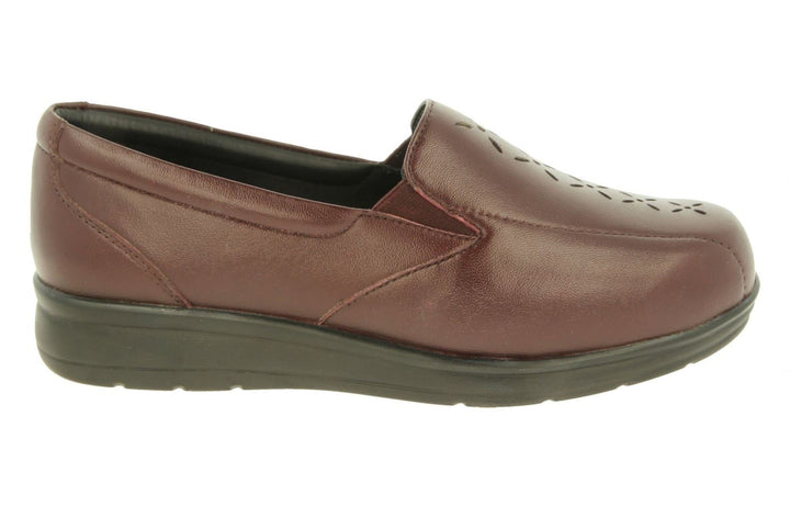 Womens Wide Fit DB Cameron Shoes in Black Leather - Image 1