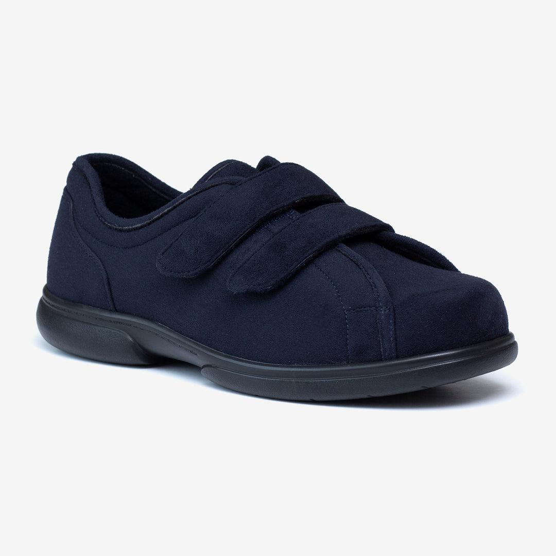 Mens Wide Fit Tredd Well Stanley Velcro Slippers in Black - Image 9