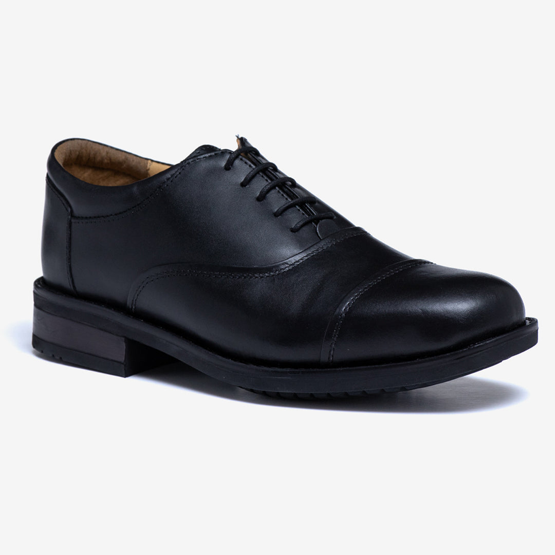 Men's Wide Fit Roamers Blind Eye Capped Oxford M827A Shoes in Black - Image 3