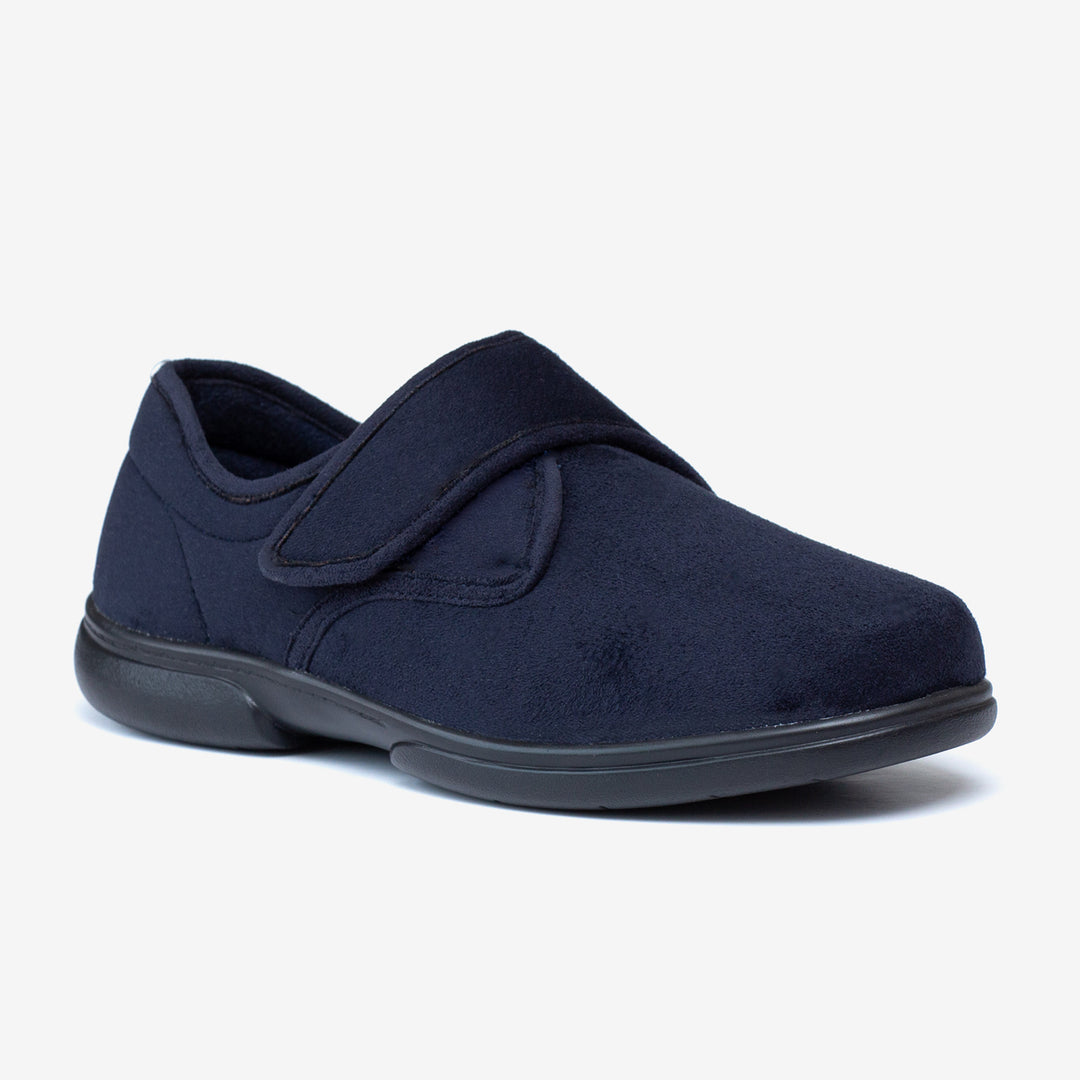 Mens Wide Fit Tredd Well Scott Slippers in Black - Image 9