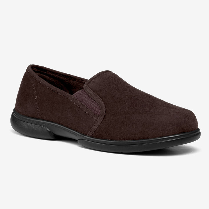 Mens Wide Fit Tredd Well Seth Slip On Slippers in Black - Image 1