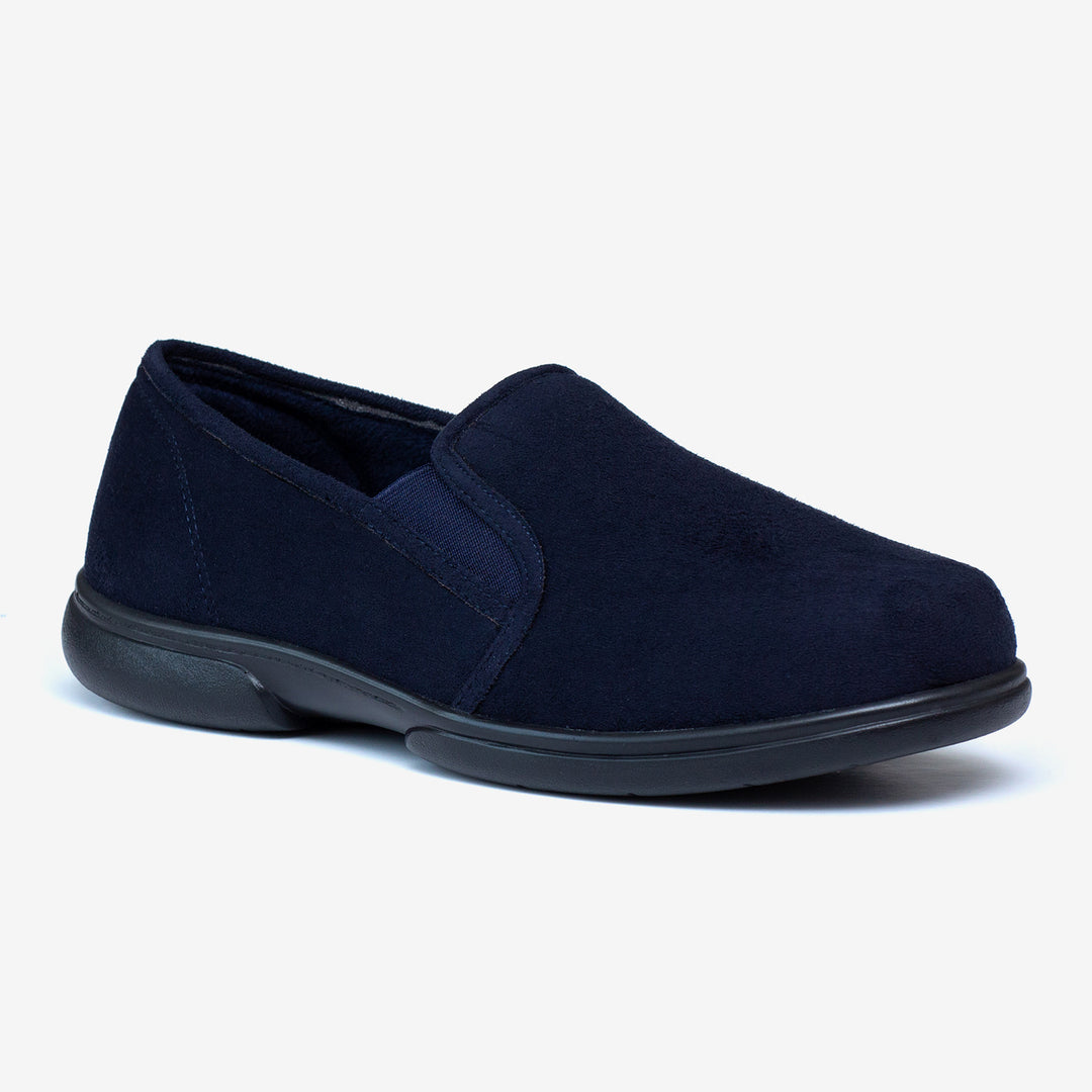 Mens Wide Fit Tredd Well Seth Slip On Slippers in Black - Image 10