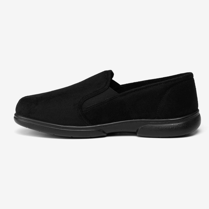 Mens Wide Fit Tredd Well Seth Slip On Slippers in Black - Image 1