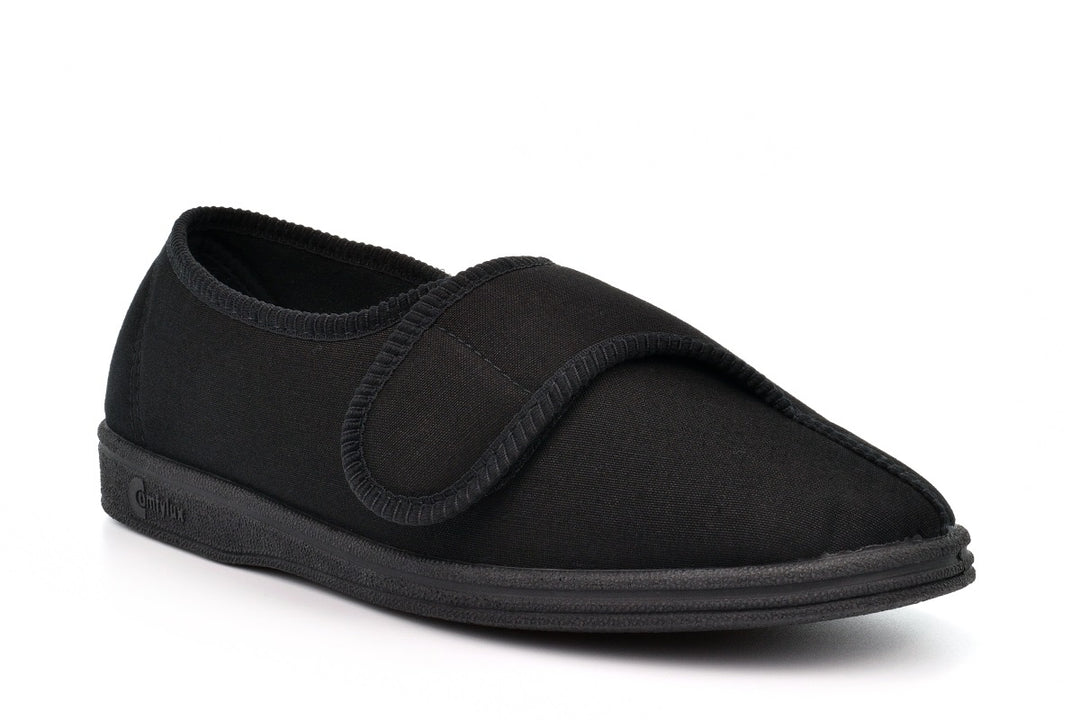 Mens Wide Fit Comfylux Bill Slippers in Black - Image 3