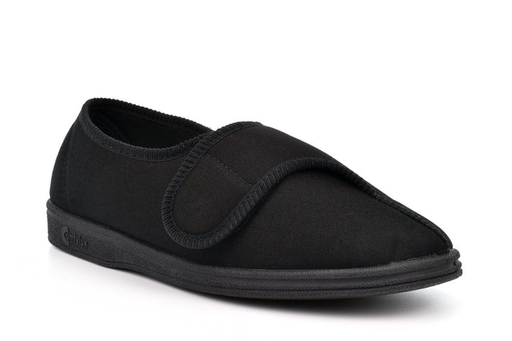 Mens Wide Fit Comfylux Bill Slippers in Black - Image 1