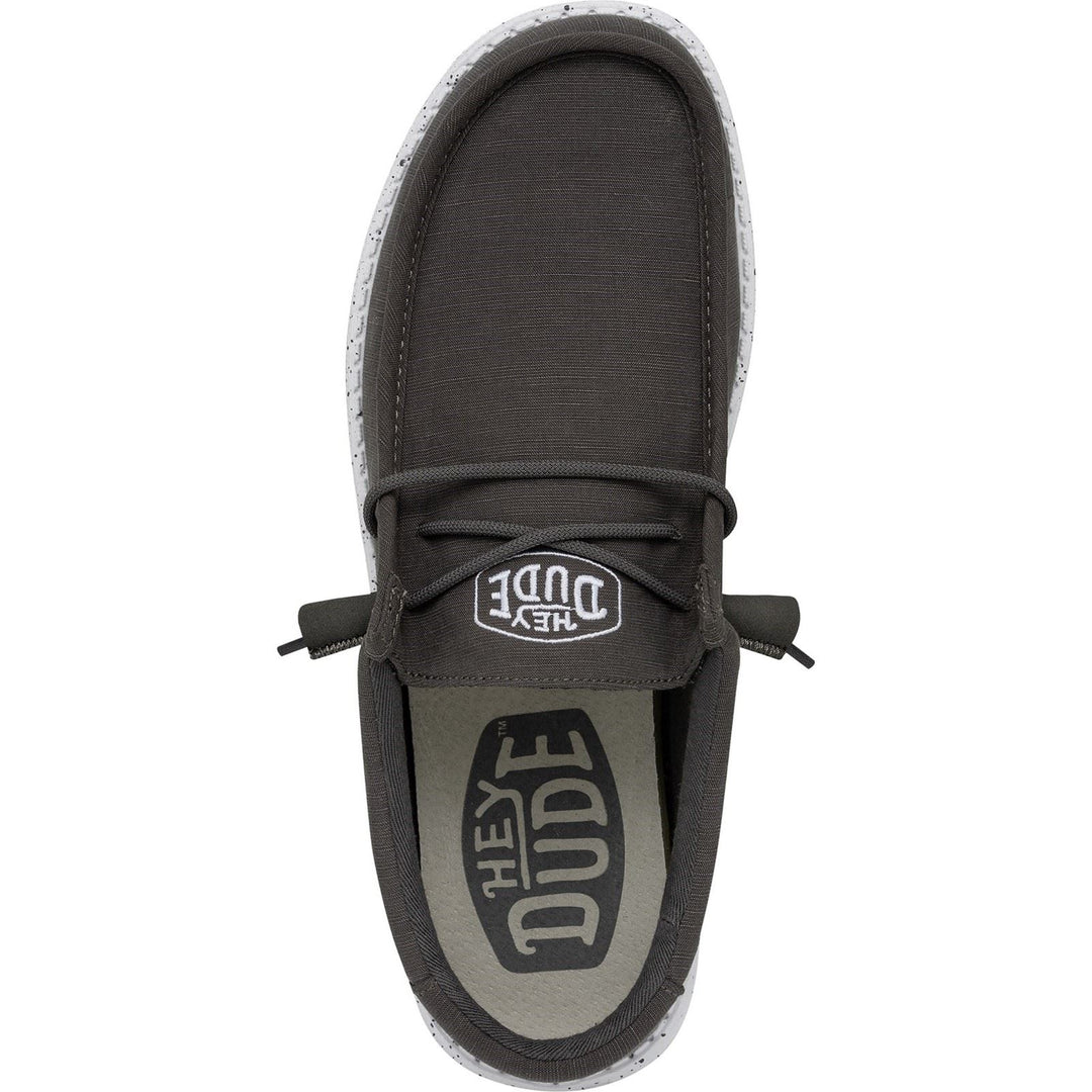Men's Heydude 40009 Wally Slub Classic Slip On Shoes in Dark Grey - Image 6