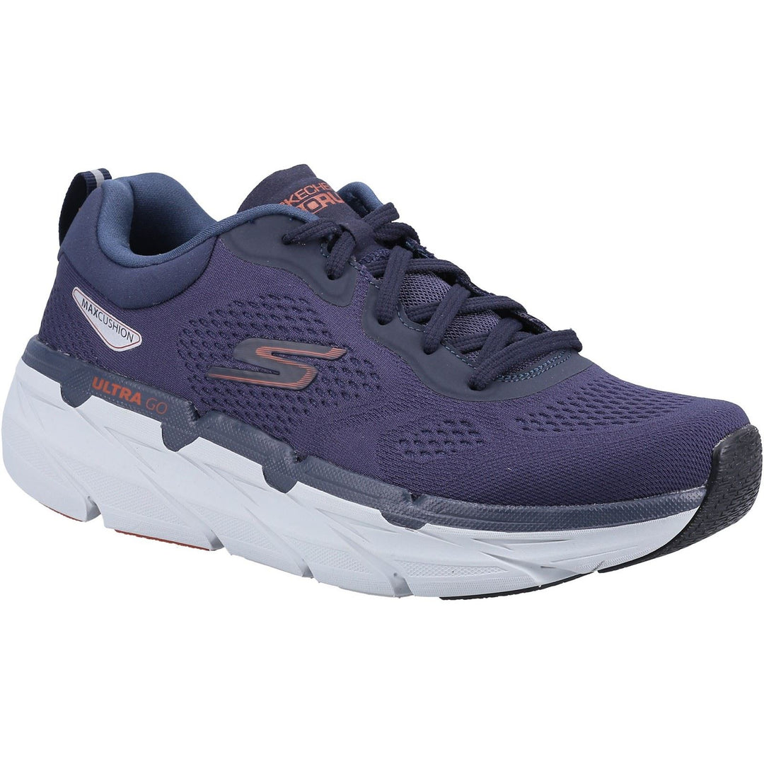 Men's Wide Fit Skechers 220068 Max Cushioning Premier Perspective Trainers in Navy/Orange - Image 3