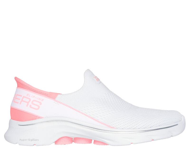 Women's Wide Fit Skechers 125231 Slip-ins Go Walk 7 Mia Trainers in Black/White - Image 8