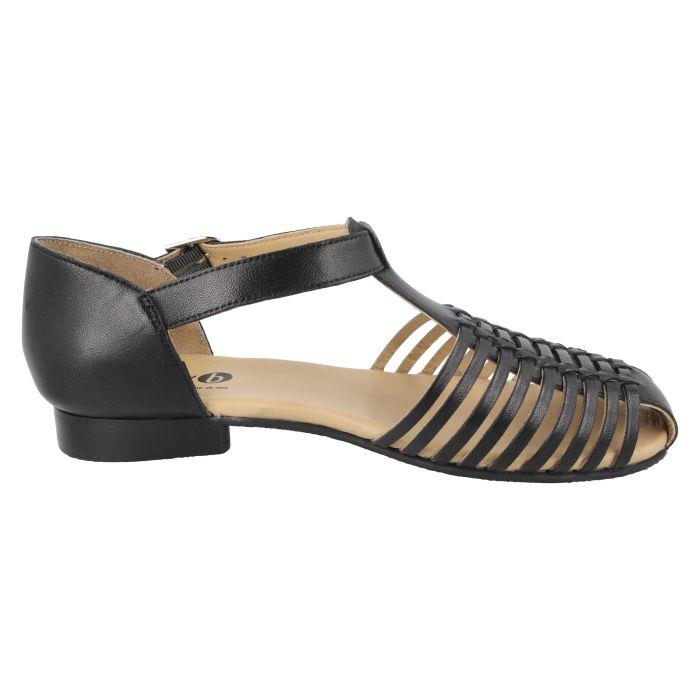 Women's Wide Fit DB Bella Sandals in Black Leather - Image 1