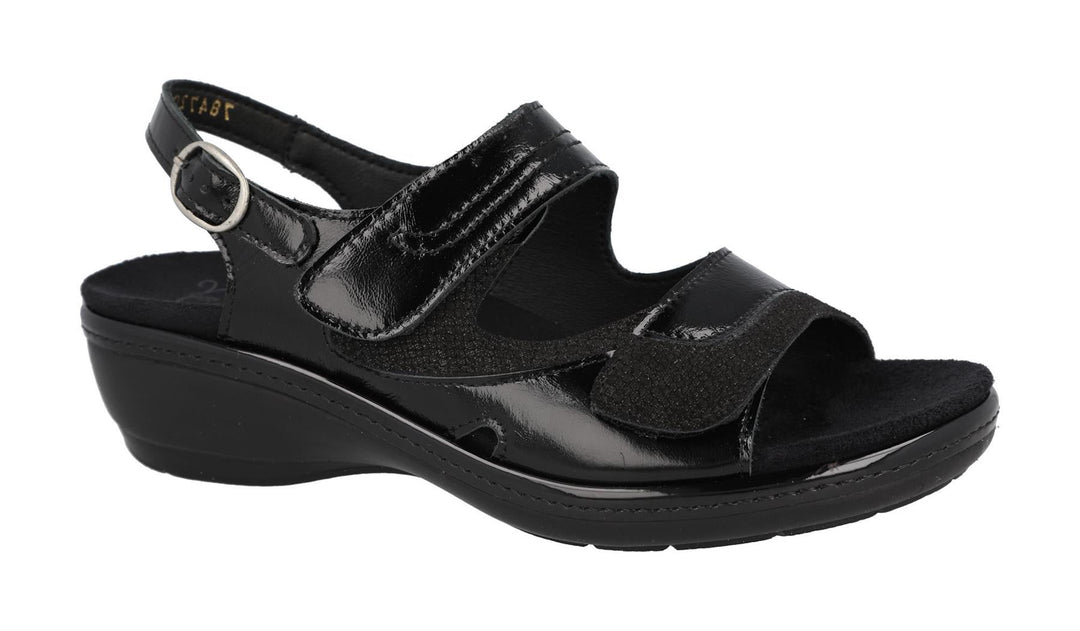 Womens Wide Fit DB Georgina Sandals in Black - Image 10