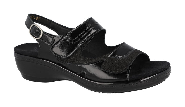 Womens Wide Fit DB Georgina Sandals in Black - Image 1