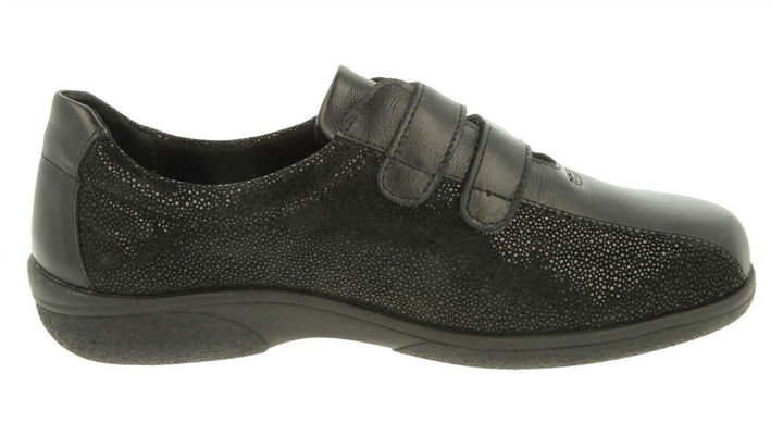 Womens Wide Fit DB Europe Shoes in Black - Image 1