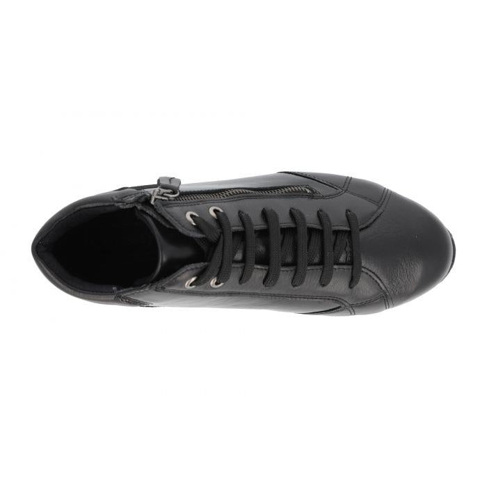 Women's Wide Fit DB Flycatcher Boots in Black Leather / Patent With Speckles - Image 6