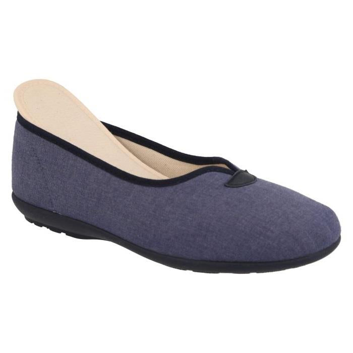 Women's Wide Fit DB Isobelle Canvas Shoes in Beige Canvas - Image 6