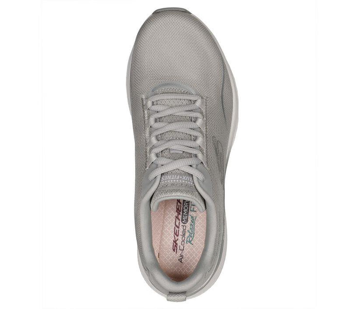 Women's Wide Fit Skechers 149837 D'lux Fitness Pure Glam Trainers in Grey/Silver - Image 1