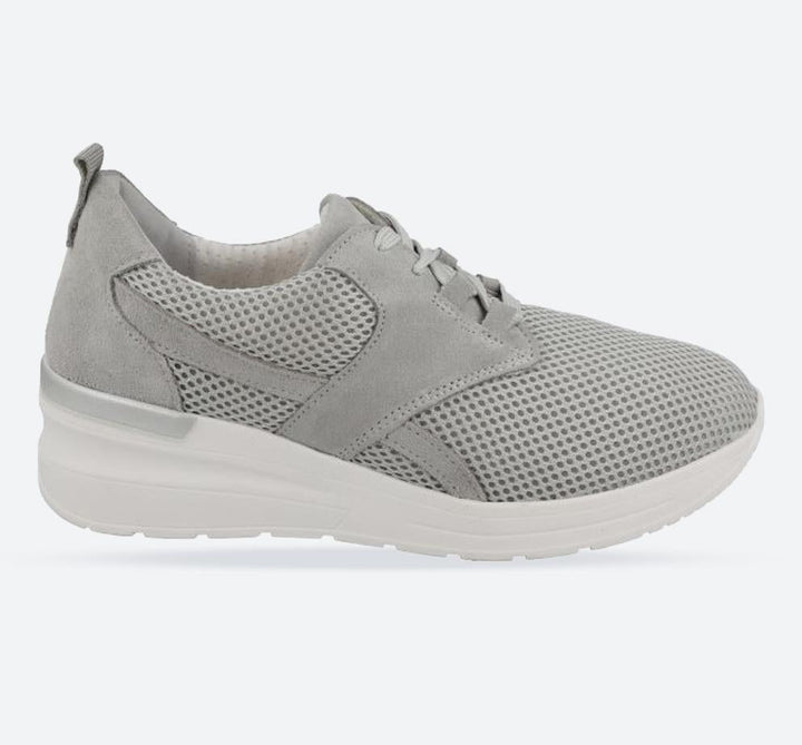 Women's Wide Fit DB Pollyanna Trainers in Grey Mesh - Image 1