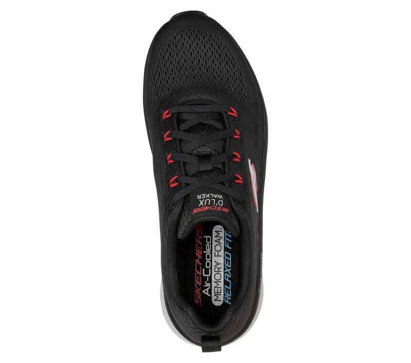 Men's Wide Fit Skechers 232364 Relaxed Fit Meerno D'lux Walker Trainers - Black/Red in Black/Red - Image 5