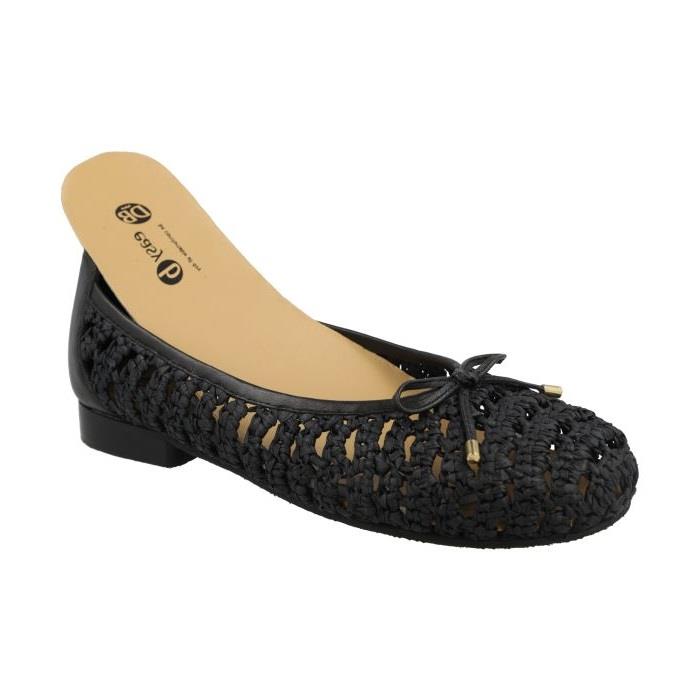 Women's Wide Fit DB Raffia Shoes in Black - Image 1