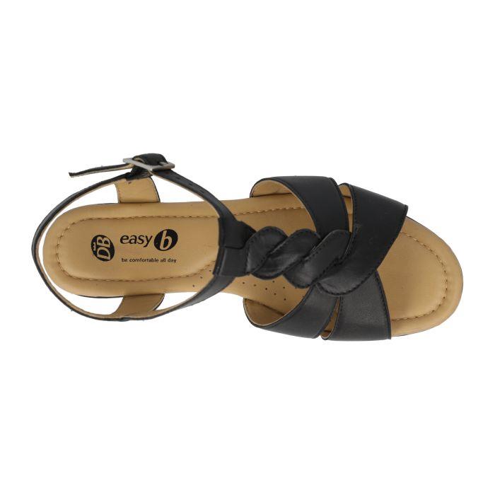 Women's Wide Fit DB Burma Sandals in Black - Image 1
