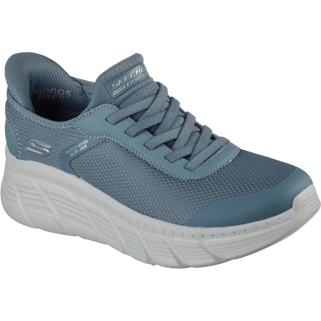 Women's Wide Fit Skechers 117391 Slip-ins Bobs B Flex Hi Linear Force Trainers in Slate - Image 3