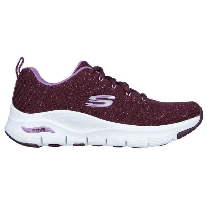 Women's Wide Fit Skechers 149713  Arch Fit Glee For All Trainers in Plum - Image 1