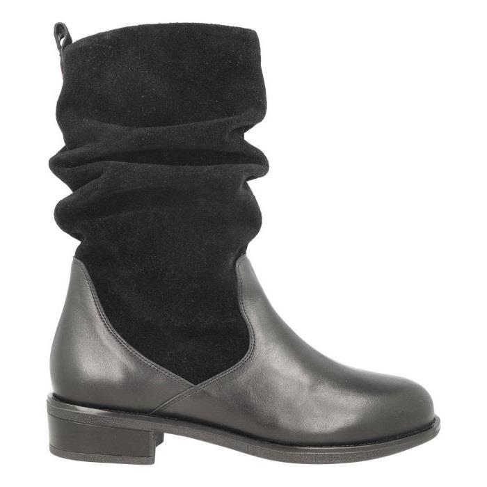 Women's Wide Fit DB Hornbeam Boots in Black Leather / Suede - Image 1